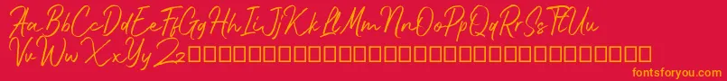 Bluehill Font – Orange Fonts on Red Background