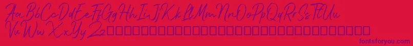 Bluehill Font – Purple Fonts on Red Background