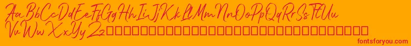 Bluehill Font – Red Fonts on Orange Background