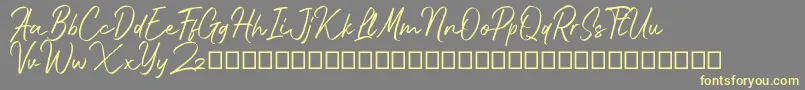 Bluehill Font – Yellow Fonts on Gray Background