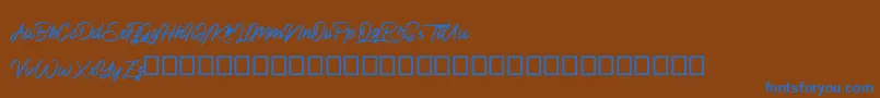 BlueKing Font – Blue Fonts on Brown Background