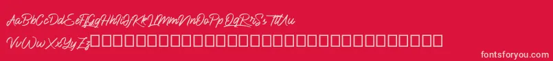 BlueKing Font – Pink Fonts on Red Background