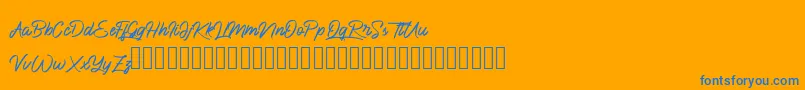 BlueKing Font – Blue Fonts on Orange Background