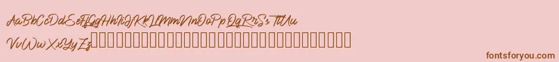 BlueKing Font – Brown Fonts on Pink Background