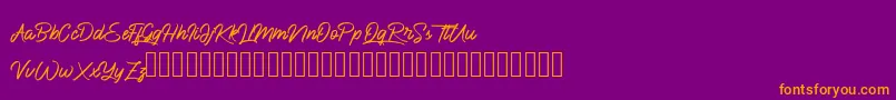 BlueKing Font – Orange Fonts on Purple Background