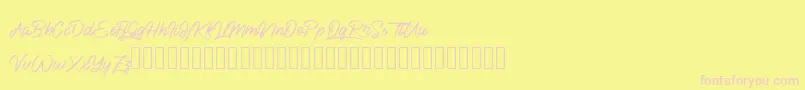 BlueKing Font – Pink Fonts on Yellow Background