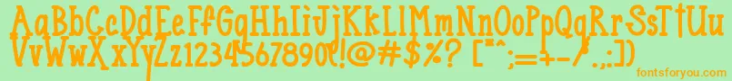 Blueno Chocolate   Font – Orange Fonts on Green Background