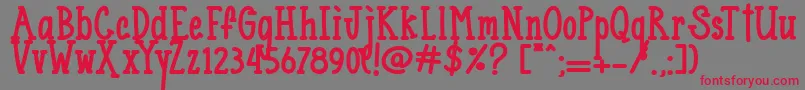Blueno Chocolate   Font – Red Fonts on Gray Background