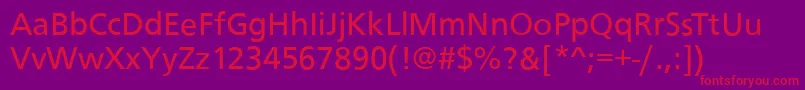 フォントFrontpageRegular – 紫の背景に赤い文字