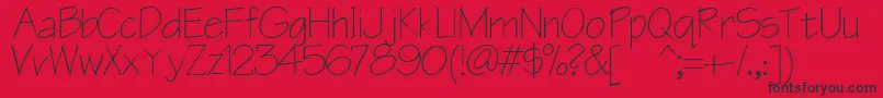 Czcionka Blueprint – czarne czcionki na czerwonym tle