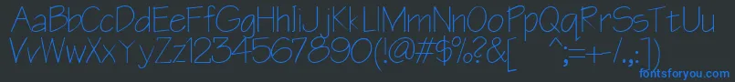 フォントBlueprint – 黒い背景に青い文字