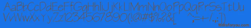 Blueprint Font – Brown Fonts on Blue Background