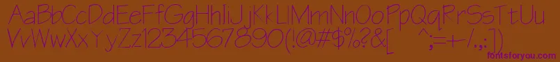 Blueprint Font – Purple Fonts on Brown Background