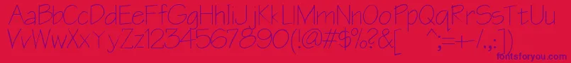 Blueprint Font – Purple Fonts on Red Background