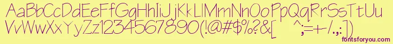 Blueprint Font – Purple Fonts on Yellow Background