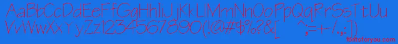 Blueprint Font – Red Fonts on Blue Background