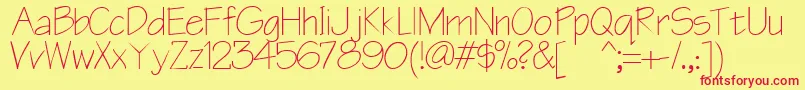 Blueprint Font – Red Fonts on Yellow Background