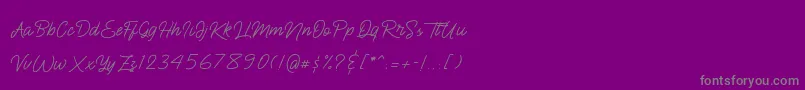 フォントBlueQueen – 紫の背景に灰色の文字