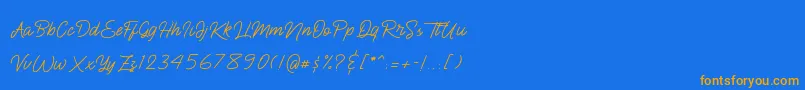 Шрифт BlueQueen – оранжевые шрифты на синем фоне