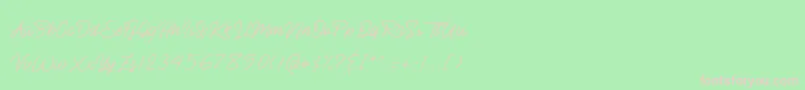 BlueQueen-fontti – vaaleanpunaiset fontit vihreällä taustalla