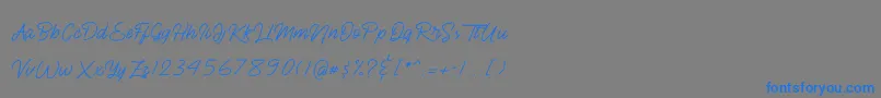 BlueQueen Font – Blue Fonts on Gray Background