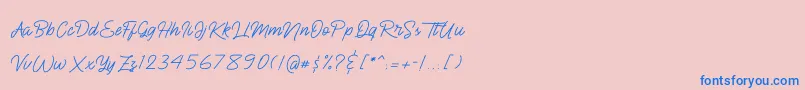 BlueQueen Font – Blue Fonts on Pink Background