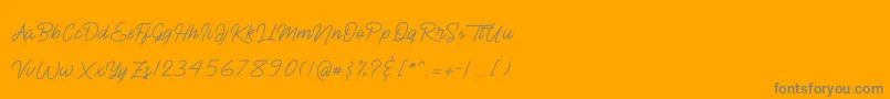 BlueQueen Font – Gray Fonts on Orange Background