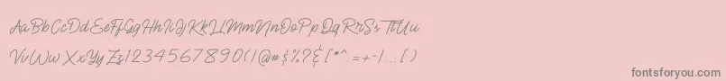 フォントBlueQueen – ピンクの背景に灰色の文字