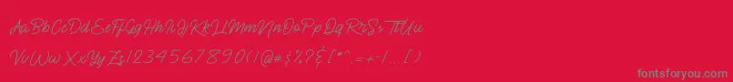 BlueQueen Font – Gray Fonts on Red Background