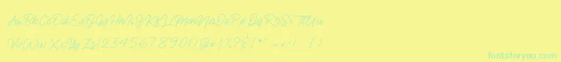 Czcionka BlueQueen – zielone czcionki na żółtym tle