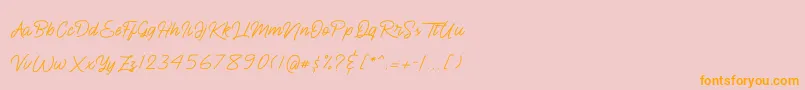 BlueQueen Font – Orange Fonts on Pink Background