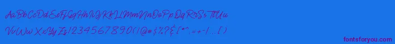 Шрифт BlueQueen – фиолетовые шрифты на синем фоне