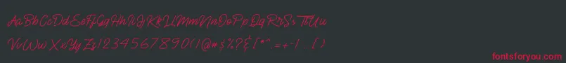 BlueQueen Font – Red Fonts on Black Background