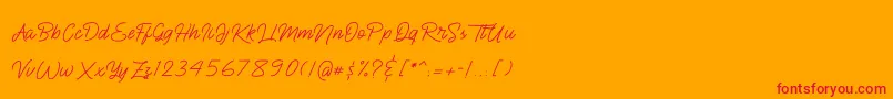 BlueQueen Font – Red Fonts on Orange Background