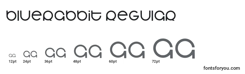 Размеры шрифта Bluerabbit Regular