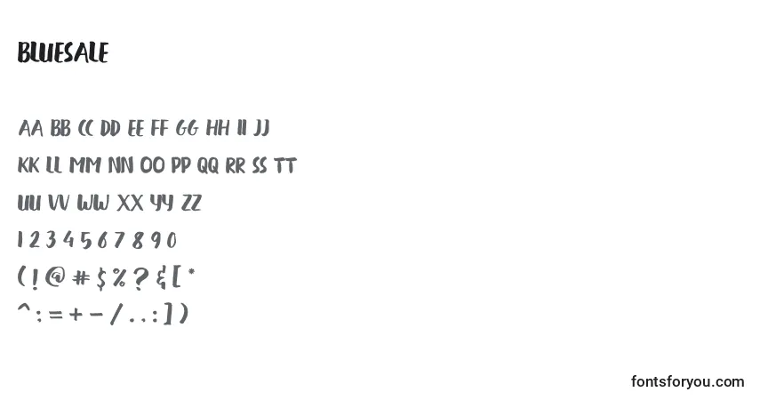 A fonte BLUESALE (121705) – alfabeto, números, caracteres especiais