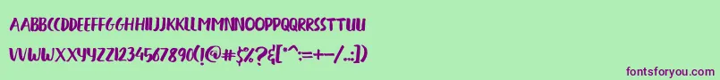 BLUESALE Font – Purple Fonts on Green Background