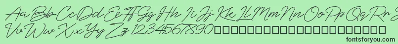 BlueSign Font – Black Fonts on Green Background