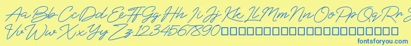 BlueSign Font – Blue Fonts on Yellow Background