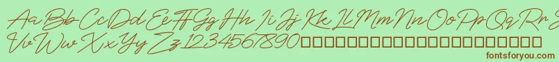 BlueSign Font – Brown Fonts on Green Background