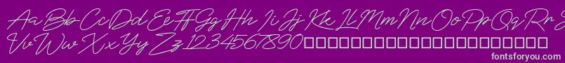 BlueSign Font – Green Fonts on Purple Background