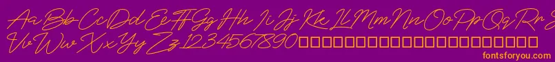BlueSign Font – Orange Fonts on Purple Background
