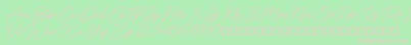 BlueSign Font – Pink Fonts on Green Background