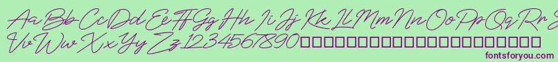 BlueSign Font – Purple Fonts on Green Background