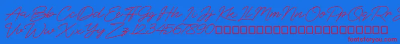 BlueSign Font – Red Fonts on Blue Background