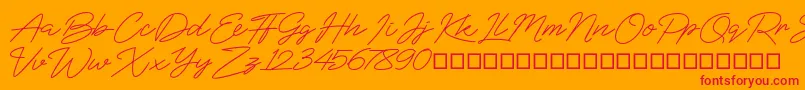 BlueSign Font – Red Fonts on Orange Background