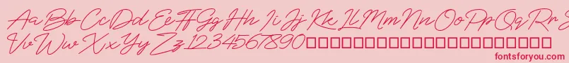 BlueSign Font – Red Fonts on Pink Background