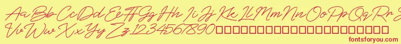 BlueSign Font – Red Fonts on Yellow Background