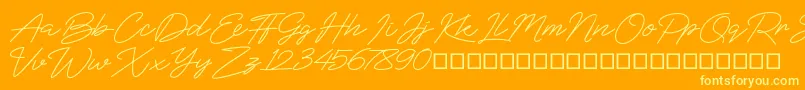 BlueSign Font – Yellow Fonts on Orange Background
