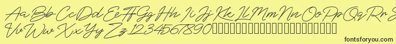 BlueSign Font – Black Fonts on Yellow Background
